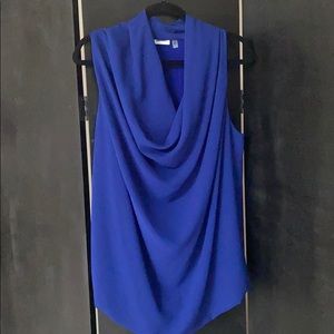 DKNY blue cowl neck top